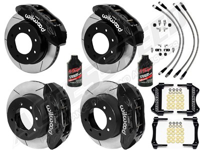 Wilwood Front Direct Mount & Rear TX6R 15" Big Brake Combo Black Lines & Fluid 2014-18 Ram 2500/3500