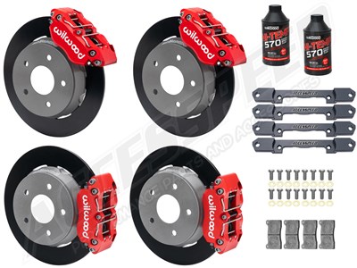 Wilwood Front & Rear UTV Big Brake Kit Combo, Red, Plain Rotor, 2022-up Polaris RZR Turbo & Pro R