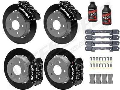 Wilwood Front & Rear UTV Big Brake Kit Combo, Black, Plain Rotor, 2022-up Polaris RZR Turbo & Pro R