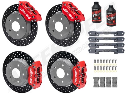 Wilwood Front & Rear UTV Big Brake Kit Combo, Red, Drilled Rotor, 2022-up Polaris RZR Turbo & Pro R