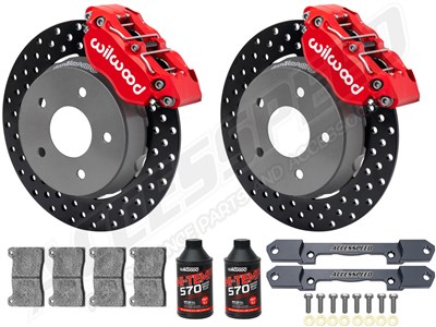 Wilwood Front UTV Big Brake Kit Combo with Fluid, Red, Drilled, 2022-up Polaris RZR Turbo & Pro R