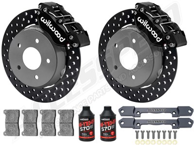 Wilwood Front UTV Big Brake Kit Combo with Fluid, Black, Drilled, 2022-up Polaris RZR Turbo & Pro R