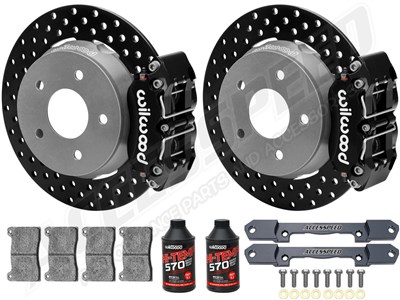 Wilwood Rear UTV Big Brake Kit Combo with Fluid, Black, Drilled, 2022-up Polaris RZR Turbo & Pro R